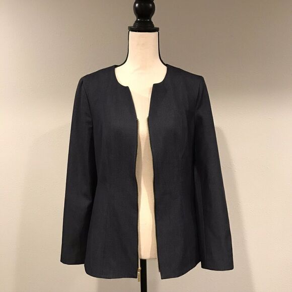 Zip up jean style blazer - Picture 2 of 8